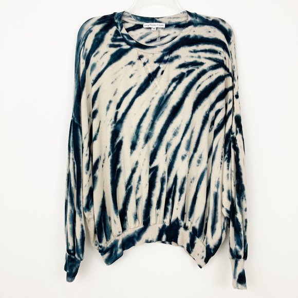 Young Fabulous & Broke Juliette Tie Dye Oversized Sweatshirt Size M Blue Safari - Picture 1 of 8